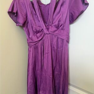 Anthropologie Purple V-Neck Women's Dress sz 8